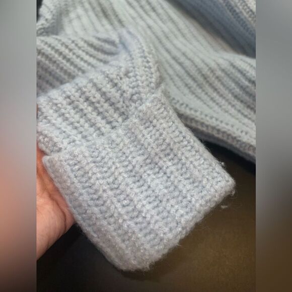 Maeve by Anthropologie Light Blue Cropped Knit Sweater Wool Alpaca Blend Sz. M - Picture 3 of 8